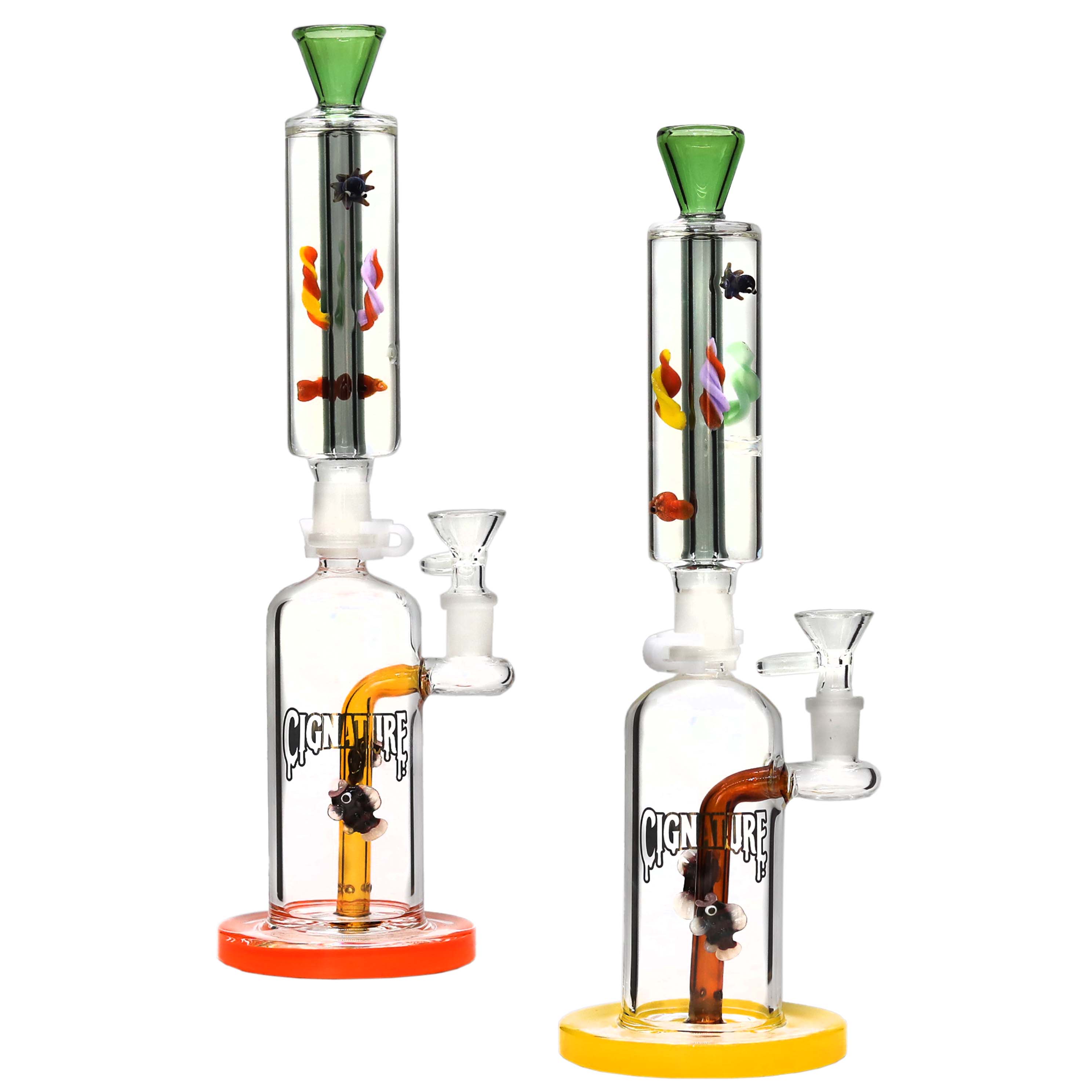 Cignature Glycerine Filled Sea World Design Cylindrical Waterpipe (FGP3437) | 14 inch | Assorted Colors product image